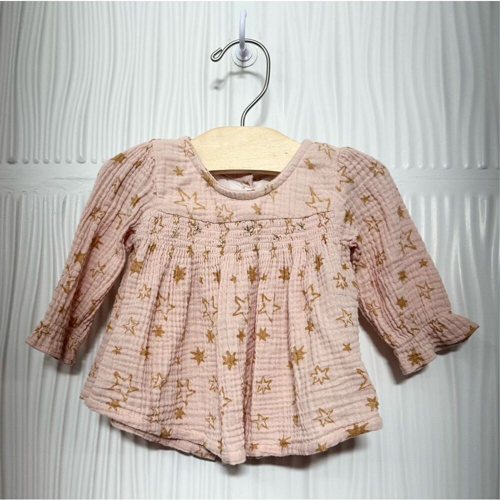 Wild Wawa Baby Girl Gauzey Cotton Star Dress - 3-6M